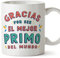 MUGFFINS Tazas para PRIMO - En Español - Gracias por ser el mejor - 11 oz / 330 ml - Regalo original y divertido