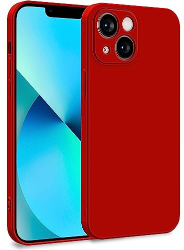 MyGadget Cover per iPhone 13 Mini - Custodia in Silicone Morbido a Doppio Strato – Case con Protezione Fotocamera & Fodera Interna Antigraffio - Rosso