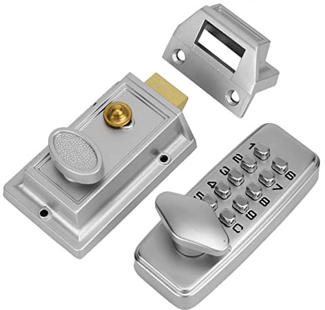 Digital Code Lock Door Lock, Keyless Entry Door Lock, Mechanical Digital Combination Code Door Lock, Weather Resistant External Internal Push Button Keypad Locks Indoor Outdoor Door Home Security
