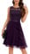 Berylove Robe de cocktail élégante pour femme avec ourlet à volants, robe de soirée courte en dentelle pour mariage, Raisin, XS