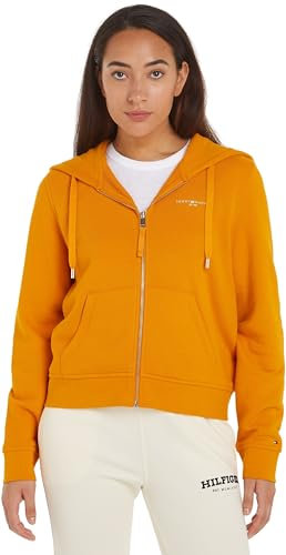 Tommy Hilfiger Damen Hoodie mit Reißverschluss 1985 Zipper, Orange (Rich Ochre), S