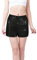 LUTER Schwarze Pailletten Shorts - Hohe Taille, Elastisch, Glitzer-Party-Shorts, Eras-Tour-Outfits, Gerade Schnitt für Damen (Größe M)