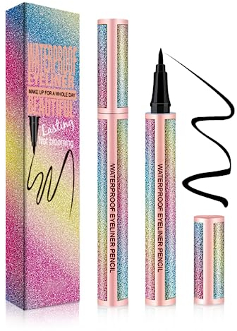 Flüssiger Eyeliner,Eyeliner Wasserfest Schwarz Liquid Eyeliner,Schnell Trocknender Präzisions-Eyeliner, Wischfester Flüssiger Eyeliner-Stift (Schwarzer)