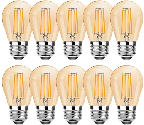 ProCrus Ampoule LED Vintage E27 Edison Dimmable,Ampoule à Filament LED 4W E27 G45,2700K Blanc Chaud Remplacement 35W,350LM,Dimmable,Ambre,Lot de 10