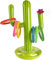 Cactus Ring Toss Game Set- Inflatable Reusable Cactus Toy with 6 Rings, Suitable for Hawaii Luau Party, Children's Water Toss Ring Game, Outdoor Games, Party Toss Game, Green, 21 * 16 * 2.5 CM