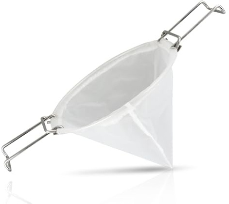 Bolsa de filtro de cono reutilizable de 10 pulgadas para freír aceite, con brazos plegables para fijar a freidoras, soporte para filtro de aceite de cocina, soporte de filtro de cono de jarabe de arce