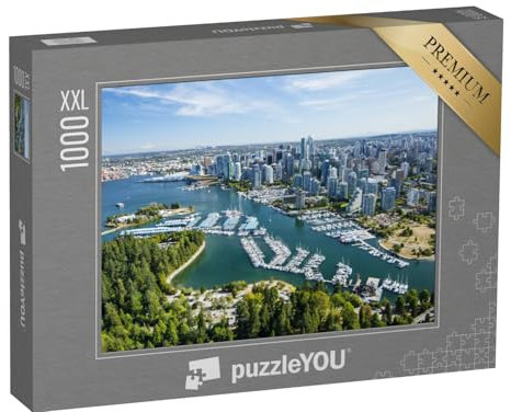 Puzzle 1000 Teile XXL „Luftbild von Stanley Park, Coal Harbor und Vancouver, BC, Kanada“ – aus der Puzzle-Kollektion Kanada