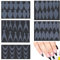 QIUMING 60 Stücke French Nail Schablonenaufkleber Dual-Nagelformen-Aufkleber Nagelverlängerung Nagelformen Verlängerungs Gelnägel Nagel Dual Forms Nagelformaufkleber für DIY Nails (Transparent)