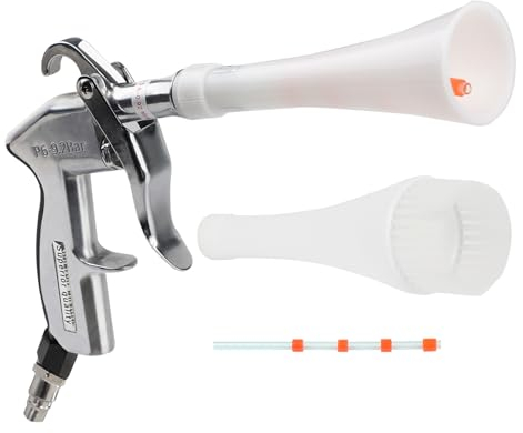 EXLECO Pistola de limpieza de aire comprimido en seco, pistola de soplado para compresor de 6-9 bares, pistola de aire comprimido, pistola de aire comprimido, pistola de aire comprimido con 1 manguera