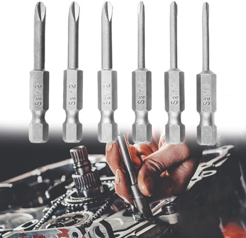 Lot de 6 embouts de tournevis magnétiques avancés Tri Wing Y1 Y2 Y Tip Head, tige hexagonale