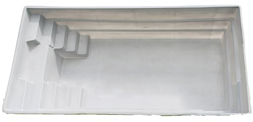 Schwimmbecken mit Starren Wänden, Swimming Pool UV-beständig, 6m x 3m x 1,5m, für 6-8 Personen bequem, einbaufähig, leicht zu installieren (Grau)