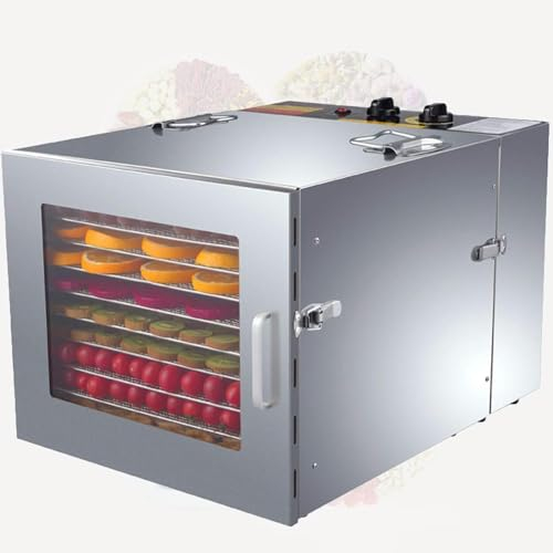 Deshidratador de alimentos de acero inoxidable, máquina secadora de frutas y alimentos de 10 capas y 1000 W, para hierbas, carne, frutas y verduras secas, 220 V