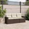 Festnight Gartensofa mit Stauraum 3 Sitzer Lounge Sofa Outdoor Rattan Polyrattan Balkon Lounge Couch Gartenlounge Gartenmöbel