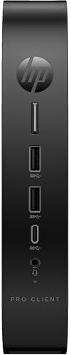 HP Pro t550 - Thin Client - USFF - 1 x Celeron J6412 / 2 GHz - RAM 8 GB - Flash 64 GB - eMMC - UHD Graphics - 1GbE, Bluetooth 5.2, Wi-Fi 6 - Win 10 IoT Enterprise 2021