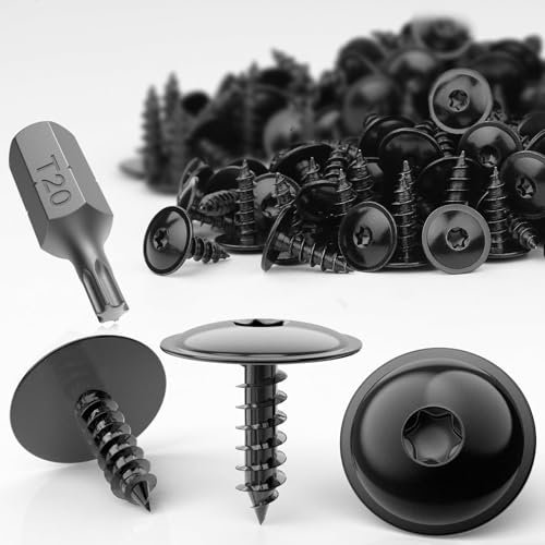 Ziamzra 80 Stück Blechschrauben M5x16 mm Karosserieschrauben Torx Selbstschneidende Schrauben mit T20 Schraubendreher Rundkopf Metallplattenschrauben für Auto Schutzbleche Stoßfängern Kühlergittern