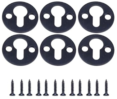 ZAAWUUT Lot de 20 crochets ronds en métal avec vis pour cadre photo, décorations murales (noir)