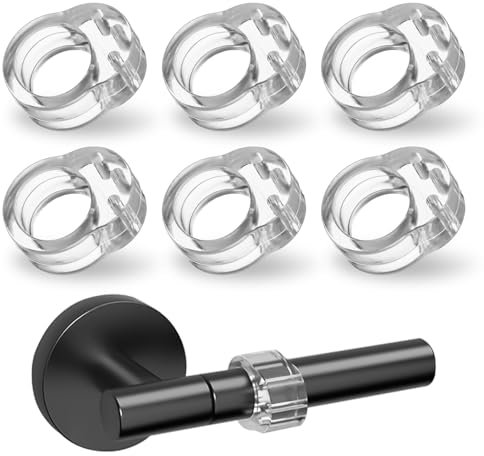 6 Pcs Butee De Porte Murale,PVC Protection Poignee Porte Transparente,Protege Poignee De Porte Pour Protéger Murs,Portes,Fenêtres,Meubles,Protections Murales Pour Tamponner Murs Arrêter Dommages