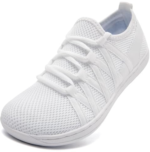 VLHGCG Barefoot Trainers Wide Toe Box Sneakers Womens Minimalist Shoes Gym Fitness Walking Trainers Barefoot Running Shoes Gray Size UK4