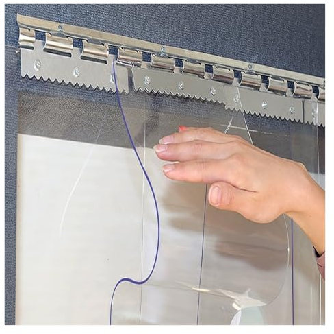 VXHCS Streifenvorhang Aus PVC-Kunststoff, 2mm Dicke Transparent, Wasserfest Vinyl Isolierte Türvorhänge, für Klimaanlage Badezimmer Küche(1.05x2.7m)