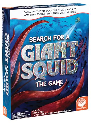 Mindware | Search for a Giant Squid: The Game | Board Game | Ages 6+ | 2-4 Players | 20 Minutes Playing Time