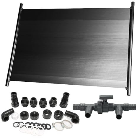 HAF® Lot de 2 panneaux solaires 300 x 60 cm avec tapis solaire à 3 voies | Tapis chauffant pour piscines jusqu'à 20 m³ | Chauffage solaire extensible à volonté | Chauffage de piscine à eau chaude avec