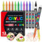 WOGOPRO 12 Farben Acrylstifte für Steine Wasserfest, 1-5mm Pinsel Acrylmarker, Acrylic Marker Set für Holz, Leinwand, Stein, Keramik, Glas, Stoff, Acrylstifte Paint Marker für Ostern und Weihnachten