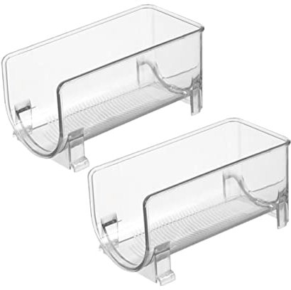 LIFKOME Stackable Drawer Style Wine Rack Bottle Holder 2pcs Red Refrigerator Organizer Wine Shelf for Home Storage