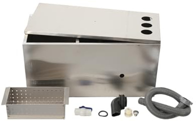 TABODD 54L Gastro Fettabscheider Ölabscheider, Edelstahl Fettseparator Filter Abwasser Unter der Spüle Küche Abwasser Fettseparator mit Filterkorb und Ölablassventil für Einzelspüle
