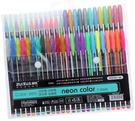 KOCKSHION 48Stücke Teiliges Gelstifte Metallic Neon Milch Und Glitter Farben Spitze Kunstmarker Für Einladungen Kalligraphie Projekte Malbücher Und Zeichnen