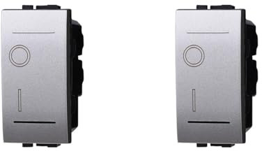 ixtrima Interruttore Bipolare 0-1 16A Colore GRIGIO Compatibile Con Bticino Living International/LIGHT