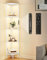 OUTONLIFE LED Stehlampe mit Regal, 3 Farbtemperaturen, Dimmbar mit Touch & Fernbedienung, Eckregal mit 5 Ebenen und Beleuchtung, Schmales Bücherregal für Wohnzimmer, Schlafzimmer, Büro (Weiß)