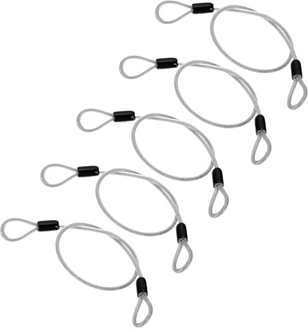 PATIKIL 5/32 Dia Cavo in acciaio inox rivestito in vinile con passanti, 5 pezzi, 0,6 m (50,8 cm), catena di sicurezza flessibile per esterni, illuminazione palcoscenico, serratura bagagli