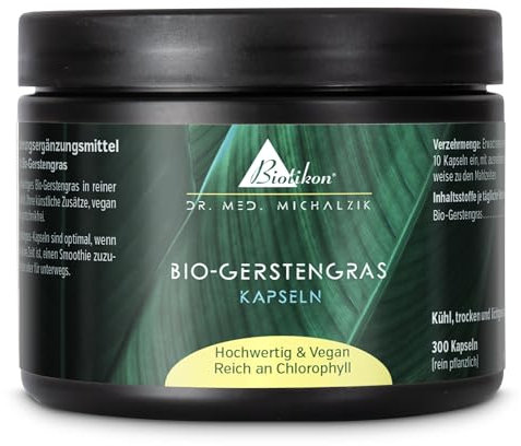 BIOTIKON® capsule di erba d'orzo biologica secondo Dr. med. Michalzik, senza additivi