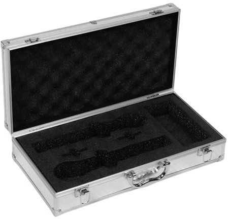 Garneck Hartschalen Mikrofon Aufbewahrungskoffer aus Aluminiumlegierung mit Vorgefertigtem Schaum Sicherer Schutz für Ktv Konzerte und Partys für Handmikrofone Geeignet