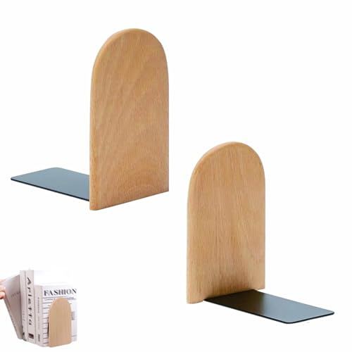 Lot de 2 Serré Livre en Bois de Hêtre Serre-Livre Supports de Livre | 17 x 12 x 10,5 cm pour Livres Lourds, CD, Vinyles, Solides