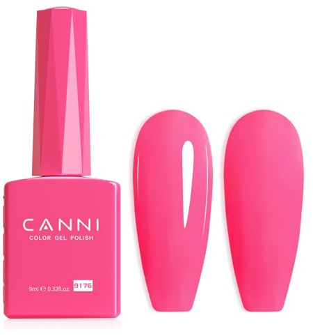CANNI Vernis à Ongles UV Gel Semi Permanent | Rose Foncé Longue tenue Soak Off Gel Nail Polish DIY Manucure Nail Art Naturel French