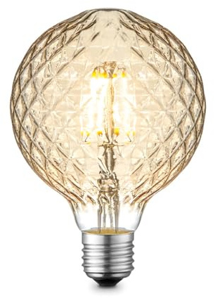 Lucande LED E27 Lampe G95 4W in Creme aus Glas (E27) - Leuchtmittel Lampen