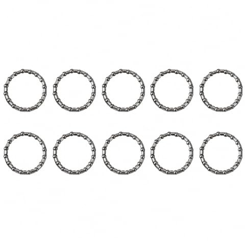 Tinminx 10 Pack 1-1/8 Inch Caged Headset Bearings, 37 mm OD Bicycle Front Fork Ball Bearings with 16 x 4 mm Steel Balls, Replacement Bike Bearings for MTB, Road and Commuter Bikes