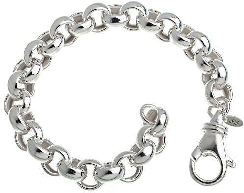 Rundes Erbskette Armband - 10mm Breite - Länge wählbar 18-25cm - echt 925 Silber