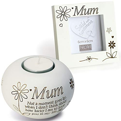 Arora Mum Tealight and Photo Frame Sentiment Birthday Idea