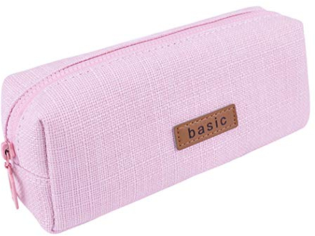 iSuperb Federmäppchen Mädchen Mäppchen Jungen Studenten Federmappe Unisex Stifte Organizer Kosmetiktasche klein Leinen Federtasche für Damen Einschulung Geschenk Schulsachen (Rosa)