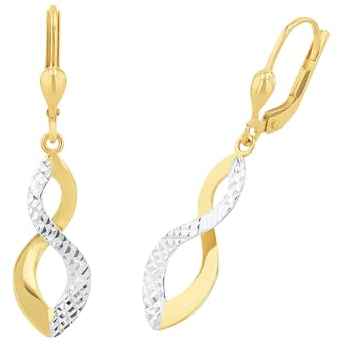 Amor Ohrhänger Damen Ohrschmuck, 3,7 cm, Bicolor, Kommt in Schmuck Geschenk Box, 2020252