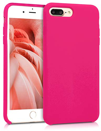 kwmobile Housse Compatible avec Apple iPhone 7 Plus/iPhone 8 Plus Coque - Housse de téléphone Protection Souple en TPU Silicone - Rose Fluo