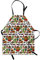 ABAKUHAUS Mexikaner Kochschürze, Cartoon Cactus Salsa, Unisex-Küchenlätzchen mit verstellbarem Hals für Kochen Gartenarbeit, 67 cm x 80 cm, Grün Orange