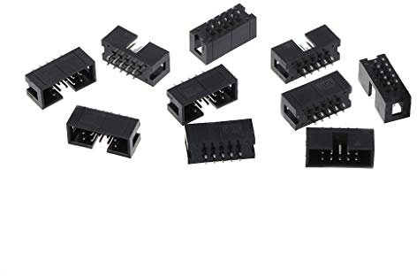 BIlinli 10 Stücke DC3 10 Pin 2x5 Pin zweireihig 2,54mm Pitch gerade Pin männlich IDC-Box-Header-Anschluss