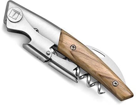 Claude Dozorme Ouvre-bouteille 3 pièces en Bois avec Etui Cuir