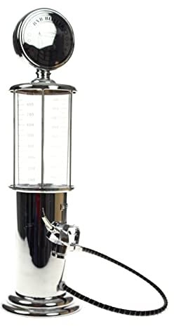 United Entertainment Bar Butler Dispenser per Bevande - Pompa per Benzina Vintage - 1 Litro – Argento