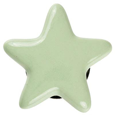 Green Star Ceramic Knob Door Handle Cabinet Drawer Cupboard Pulls by Fab Mart Online
