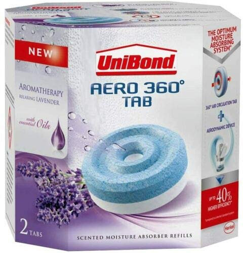 Citystores® Unibond Aero 360 Refills – Pack of 2 Lavender Dehumidifier Refills for Damp & Mould Traps – Moisture Absorber Replacement Tabs