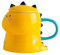Mug princesse avec couvercle 3D en céramique - Tasse à café en forme de lune - Tasse à thé - Cadeau pour le bureau ou la maison - Jaune dinosaure - 450 ml
